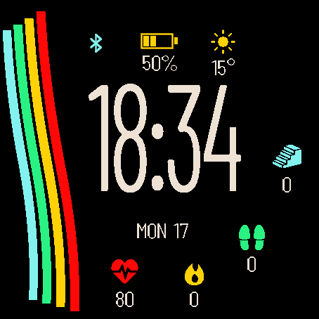 Four Lines AMOLED layout at 454 by 454 pixels