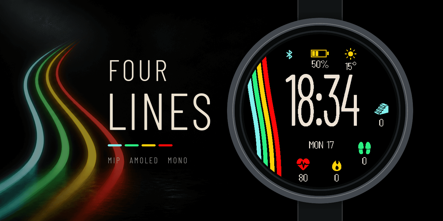 Four Lines Garmin watch face product banner