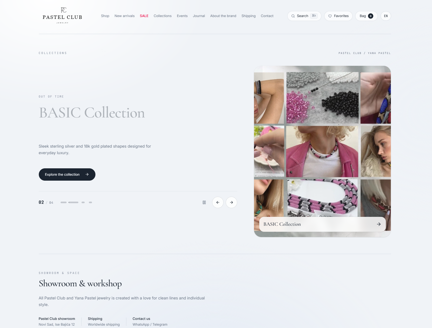 English Pastel Club Next.js storefront: BASIC Collection