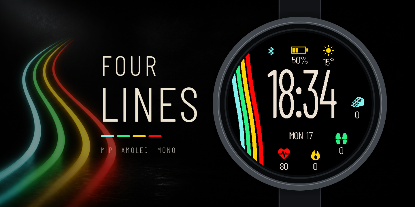 Four Lines Garmin watch face product banner